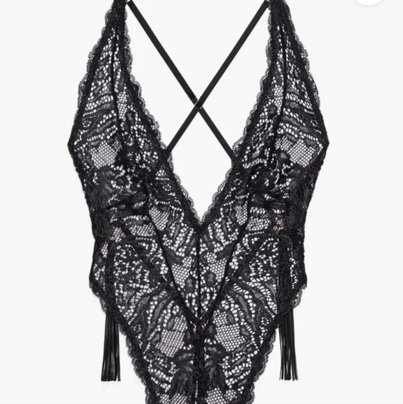 Savage X Fenty Black Caviar Alien Animal Lace Teddy NWT XS - Picture 4 of 16